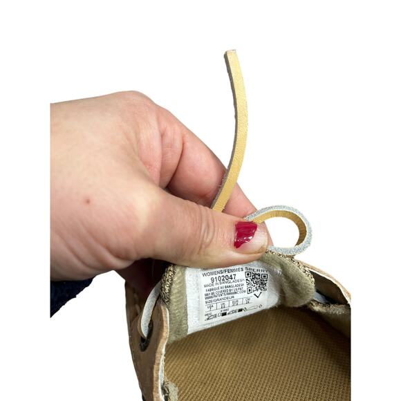 Sperry Top-Sider Boat Shoes Beige Leather 7M Nautical Classic Coastal Preppy - Picture 4 of 9